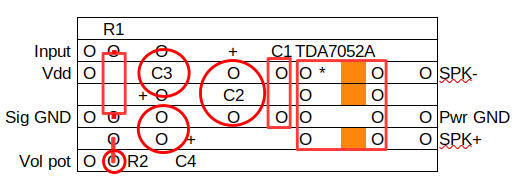 TDA7052A Stripboard layout