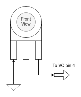 Connection to the TDA7052A volume potentiometer