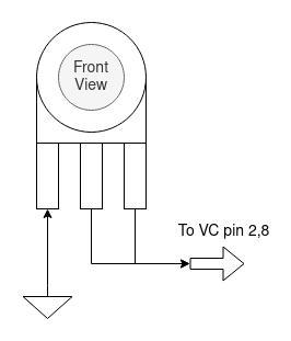 Connection to the TDA7053A volume potentiometer