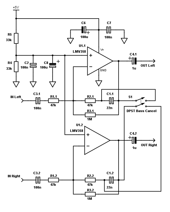 Bass boost full schematic