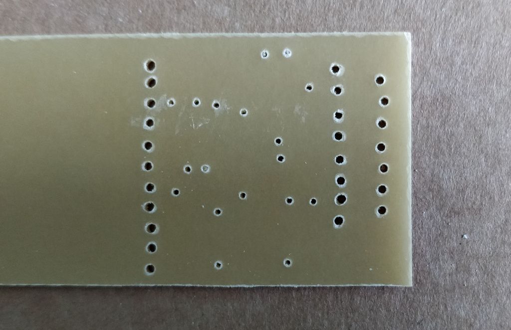 All holes drilled with template removed