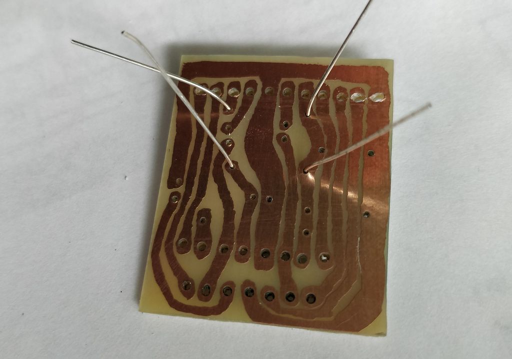 Resistors placed, underside
