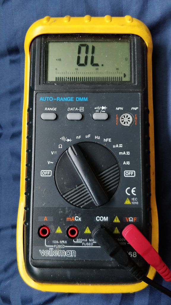 The multimeter 'continuity' setting is useful for checking traces