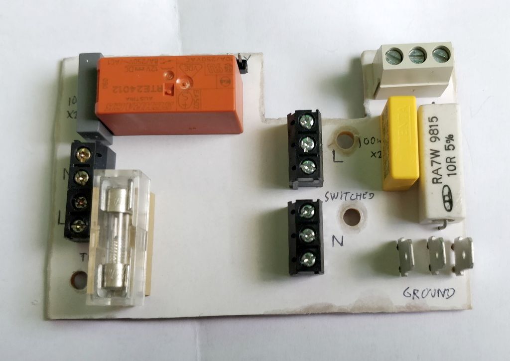 Mains input and switching board