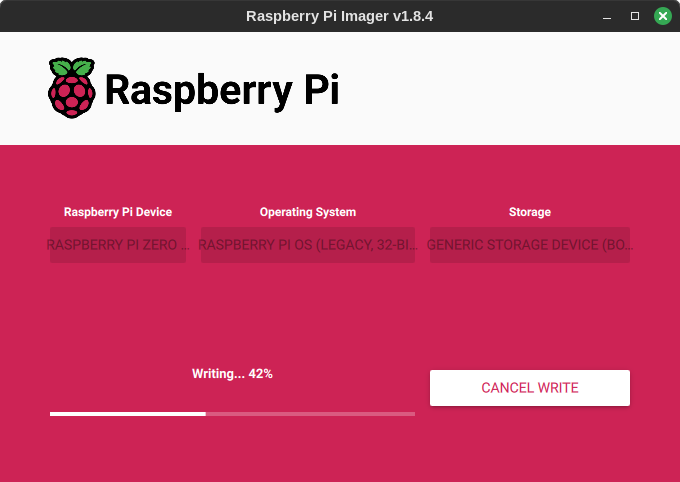 Raspberry Pi Imager Writing