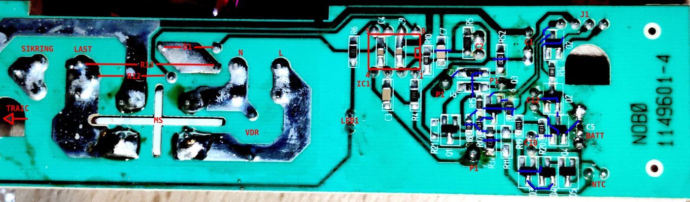PCB Underside Markup Traces and Components