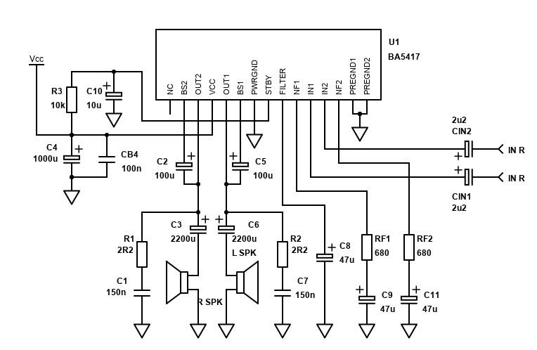 BA5417 OTL schematic