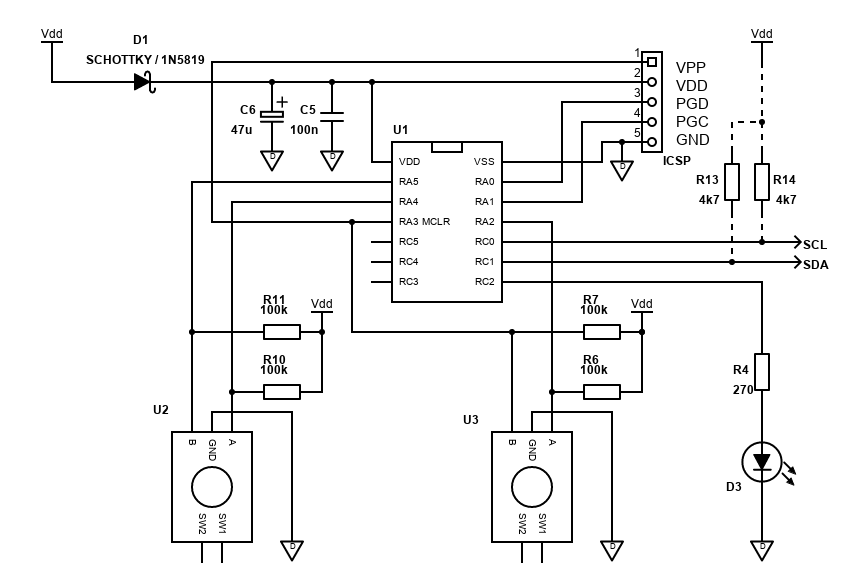 TDA7317 microcontroller example schematic