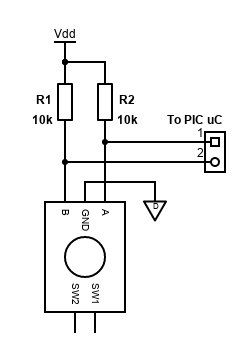 PIC rotary encoder schematic