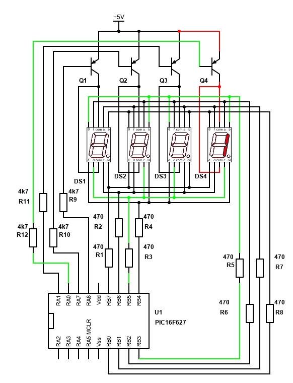 Display multiplexing example