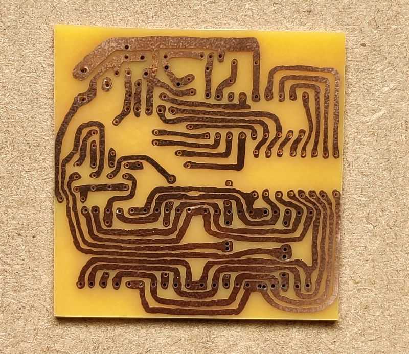 Thermometer PCB etched result