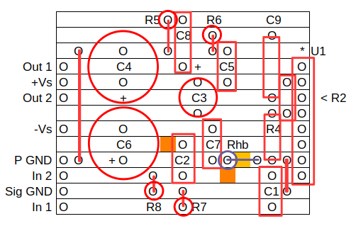 TDA7264 Stripboard layout