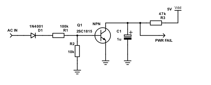 Loss of AC detector schematic