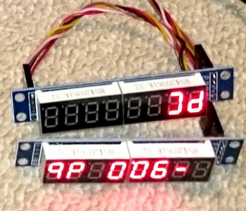 LED 7 segment modules under test