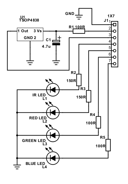IR and RGB LED Schematic