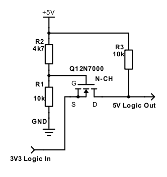 Logic level shifter schematic