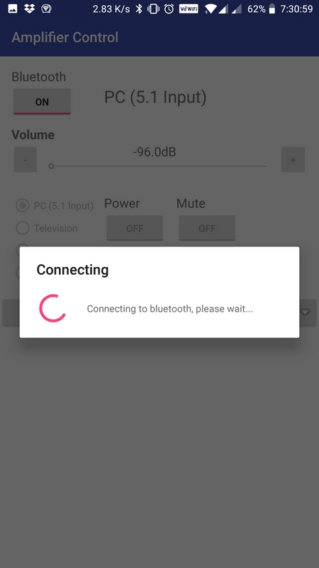 Connecting to Bluetooth progress dialog