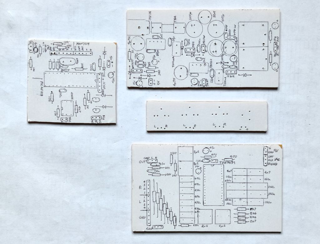 PCBs with marked overlay prior to soldered