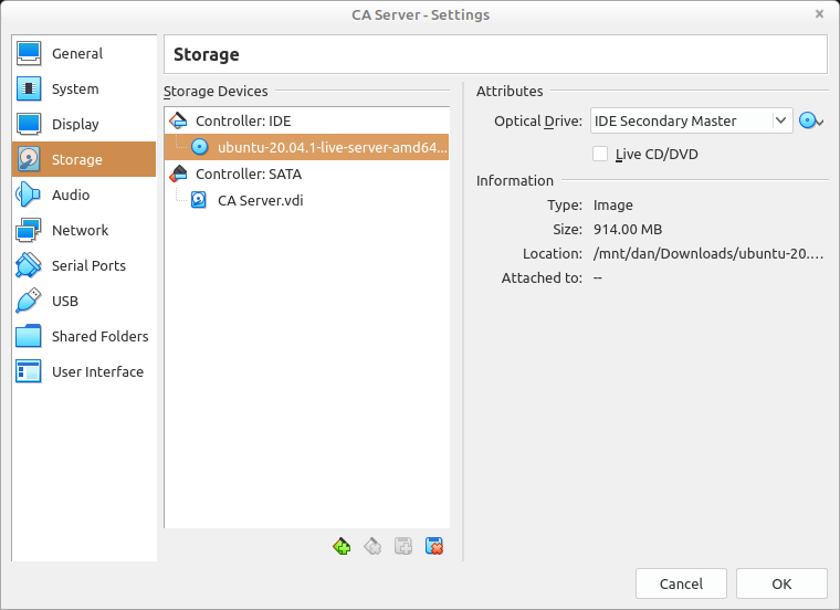 Virtual Box New VM Settings Step 5