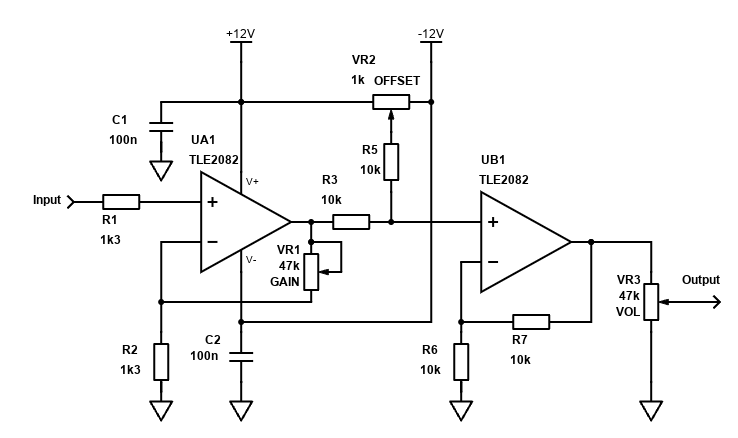 Schematic for function generator amplifier