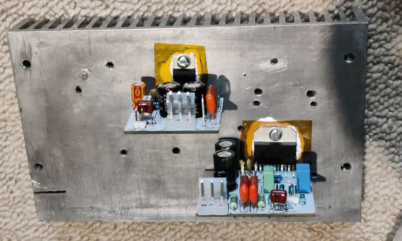 TDA7265 and LM1875 centre channel olds on the original heatsink