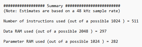 SigmaStudio Compiler Output