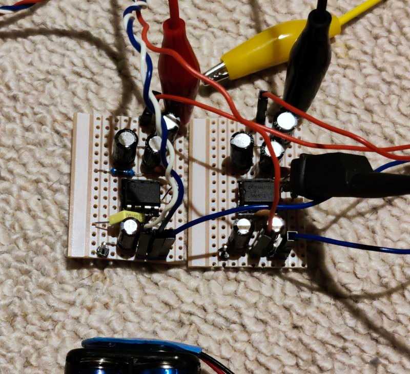 Two LM386 boards in BTL for testing
