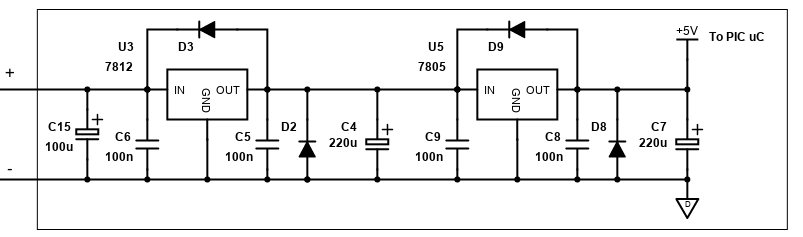 PSU schematic - 5V section