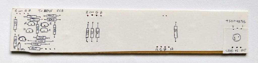 LED and IR sensor board before components