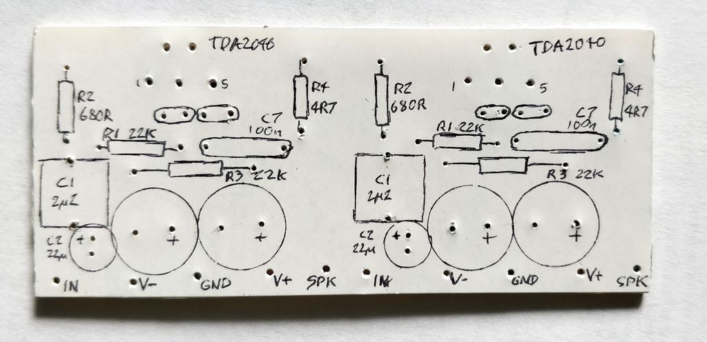 TDA2040 board before components