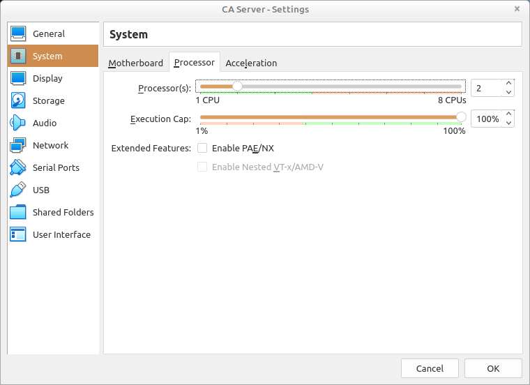 Virtual Box New VM Settings Step 2