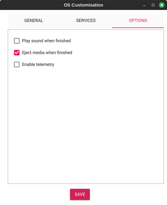 Raspberry Pi Imager Options